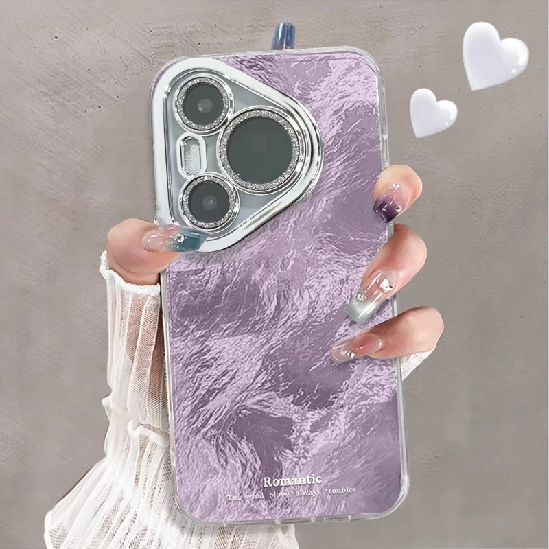 冰川晕染自带镜头膜适用于华为p80Pro手机壳高级70硅胶防摔60新款