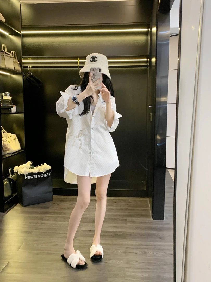 法式蝴蝶结翻领POLO领长袖早秋新款衬衫时尚百搭休闲白色防晒衬衫