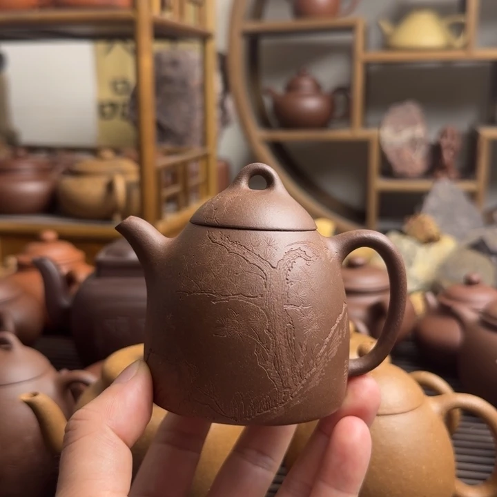 茶壶紫砂秦权170cc台西嫩底槽清刻放空