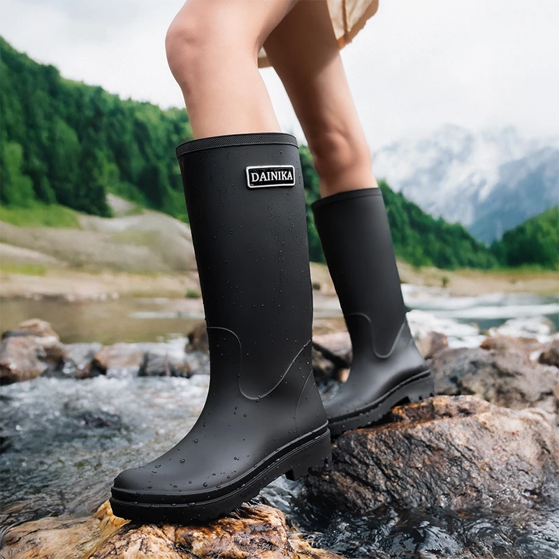 雨鞋时尚女款高筒长筒防滑保暖厨房加厚女士防水鞋成人雨靴胶鞋女