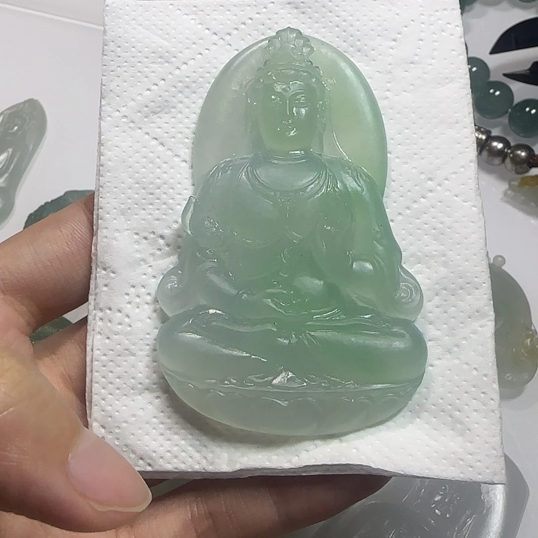 翡翠未镶嵌颈饰绿观音
