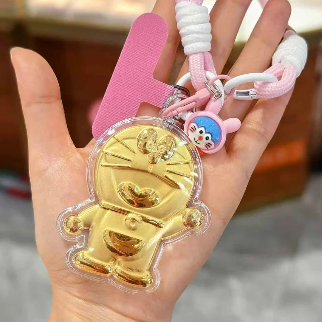 叮当猫挂件金色999多啦A梦挂绳手机链hellokitty凯蒂猫包包挂饰