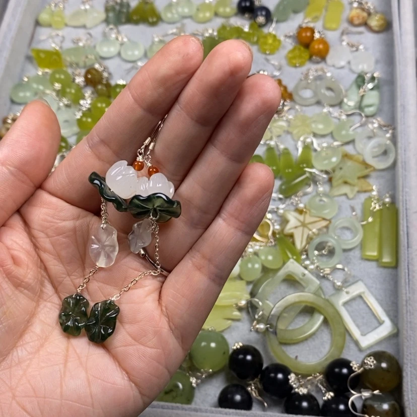 【闪购商品】未镶嵌蛇纹石玉挂件耳饰耳环项链