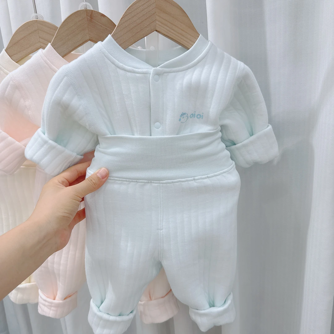 婴幼儿保暖高腰纯棉打底衣男女宝宝内衣秋衣裤婴童秋季秋冬衣服
