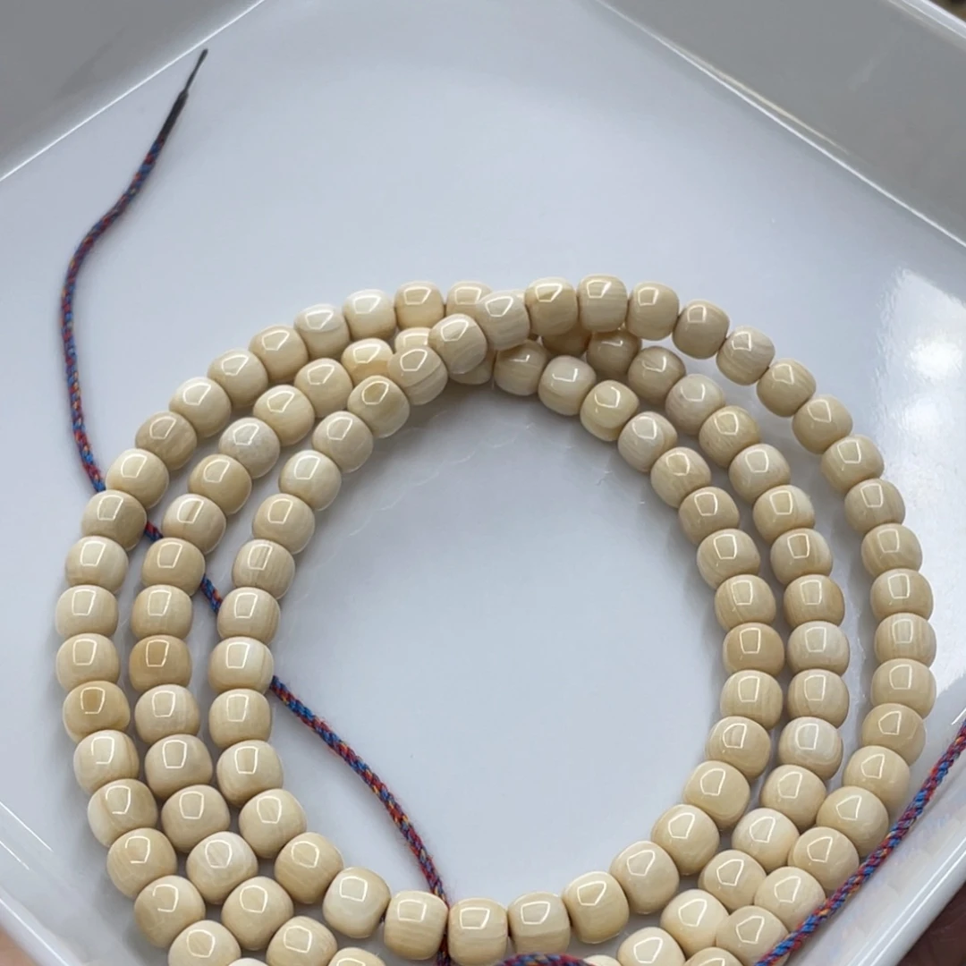 猛犸象牙手串/手链/手镯5✖️6奶黄果冻带芝士皮120颗