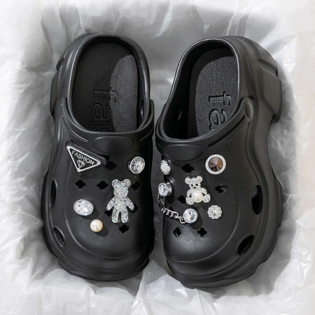 【7.5cm小蛮腰】时尚EVA洞洞鞋百变高跟女神沙滩凉鞋松糕鞋底洞洞鞋