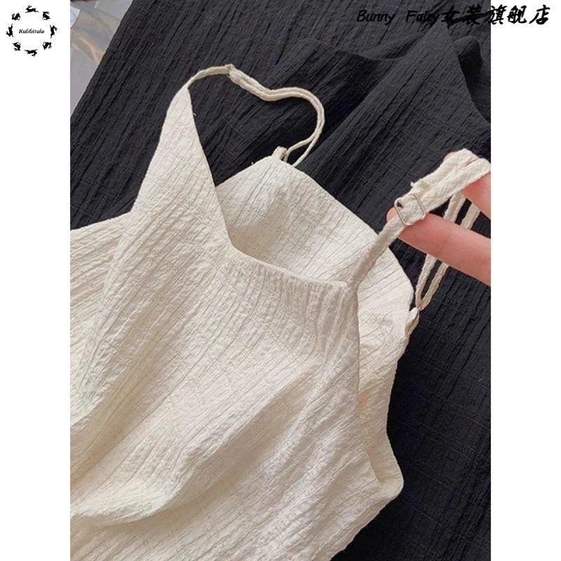 胖MM特大码300斤法式赫本风可调节连衣裙女夏季肌理感内搭吊带裙2