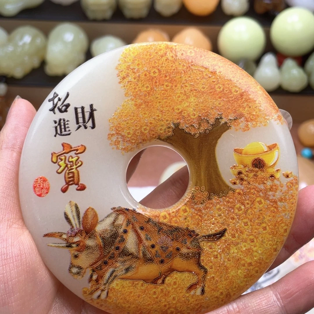 石材天然古青石手把件