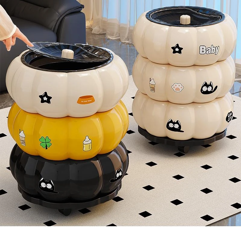 垃圾桶家用2025新款大号大容量带盖卧室客厅轻奢高档高颜值可移动