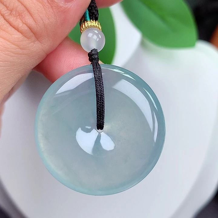 颈饰未镶嵌翡翠平安扣 32.3x6.2mm