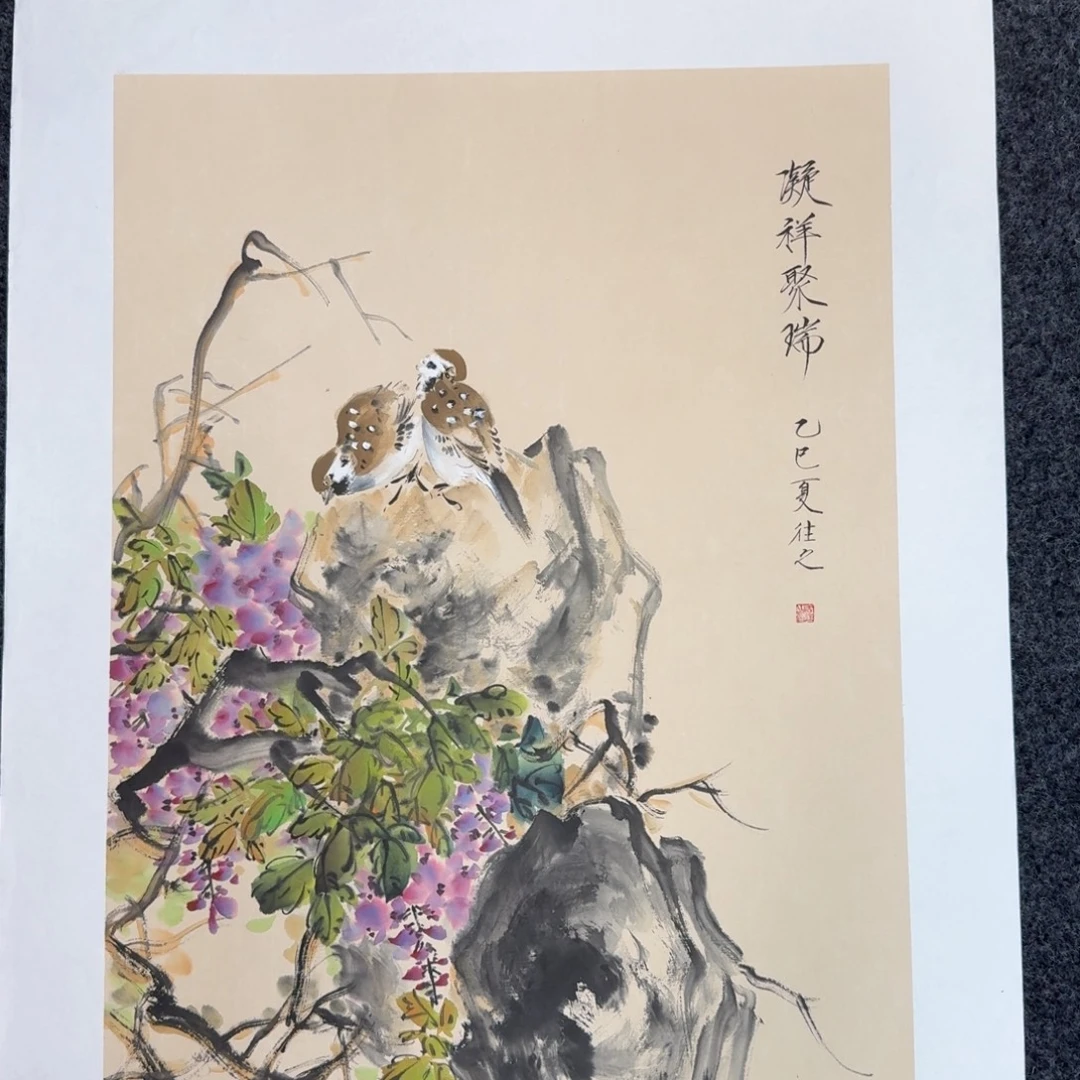 国画纯手绘山水花鸟作品