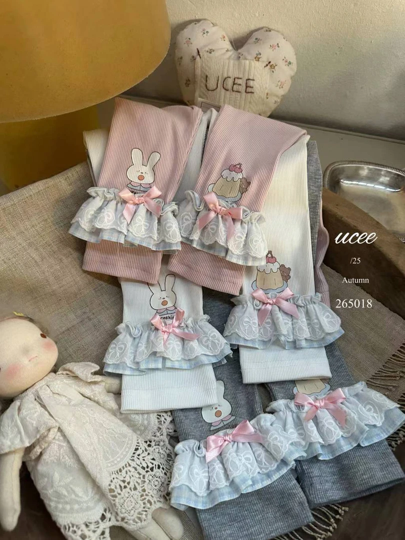 【釉兮】25秋～女童卡通花边打底裤265018