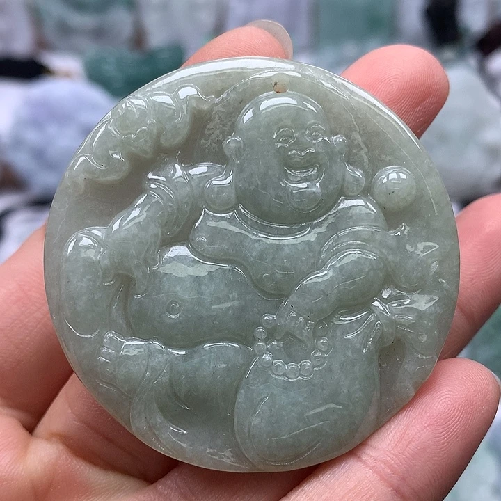 翡翠未镶嵌颈饰逍遥佛福利