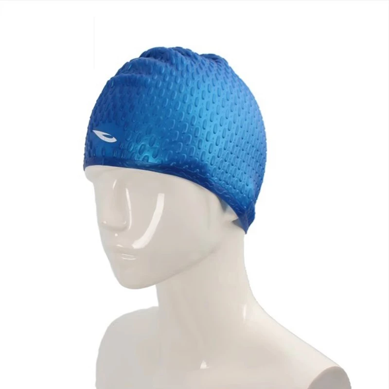 HOSA浩沙泳帽男女护耳水滴泳帽长发防水硅胶防滑颗粒116171501