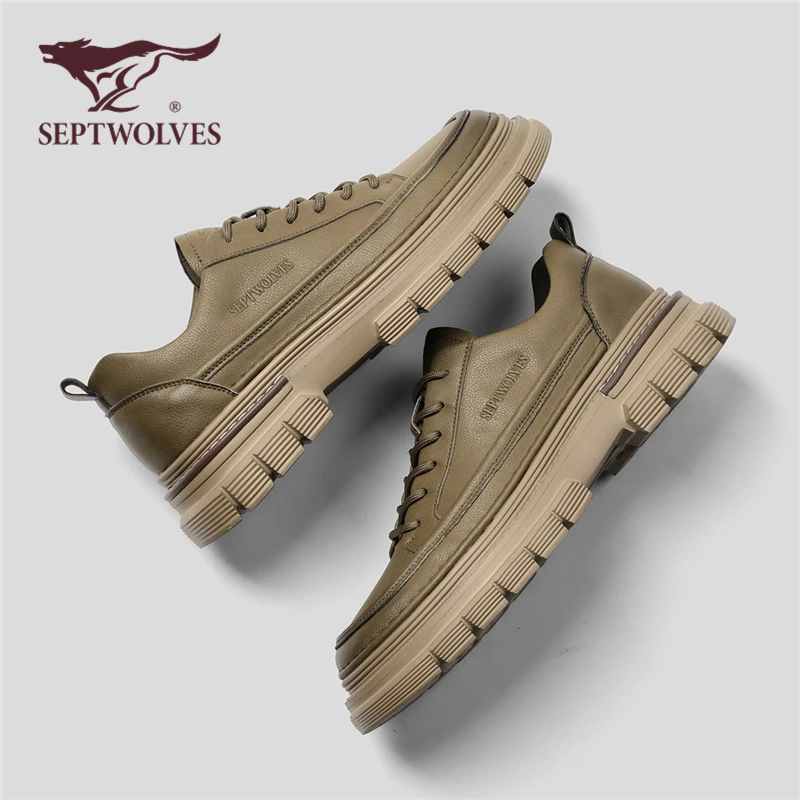 七匹狼正品男鞋秋季新款时尚百搭工装鞋子男款复古防滑厚底休闲鞋