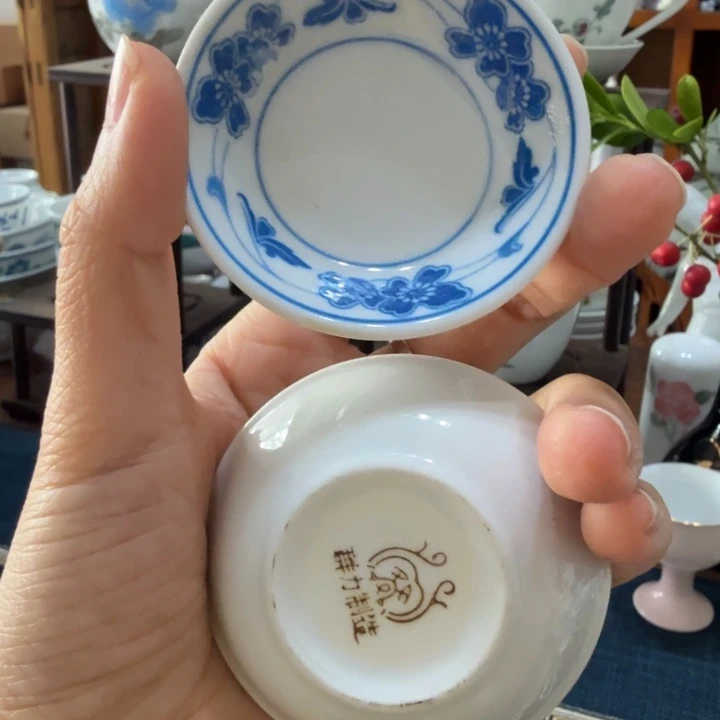 醴陵群力兰海棠味碟一对6.2厘米