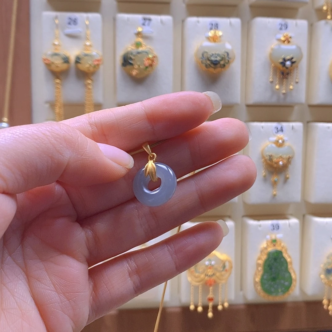 和田玉银S925镶嵌颈饰