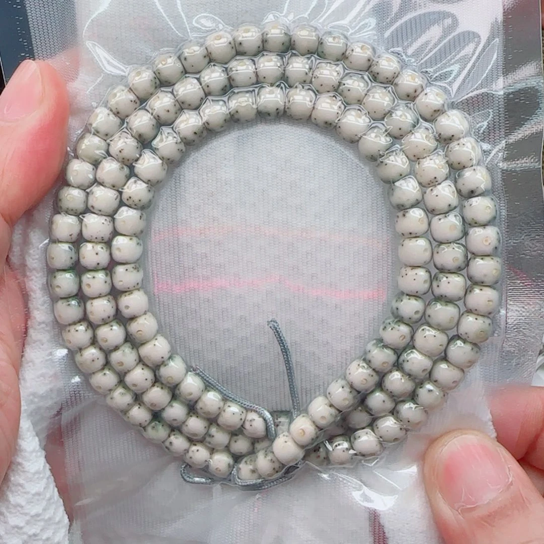 星月菩提手串通体留白月朗星稀108-7*6头条