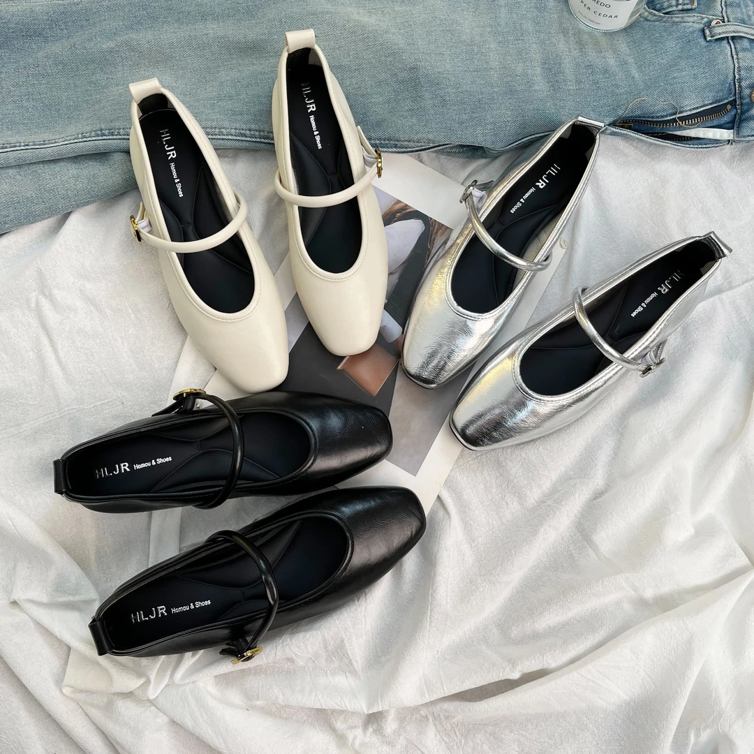 春季新款玛丽珍女鞋法式小单鞋百搭平底内增高3cm浅口鞋软底温柔