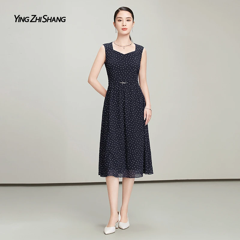 赢智尚蓝色波点碎花吊带连衣裙蓬蓬裙春夏出游新款欧美风ZF03326