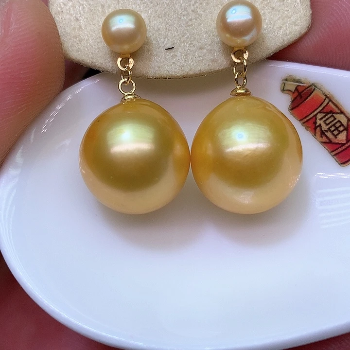 银S925镶嵌耳饰淡水珍珠