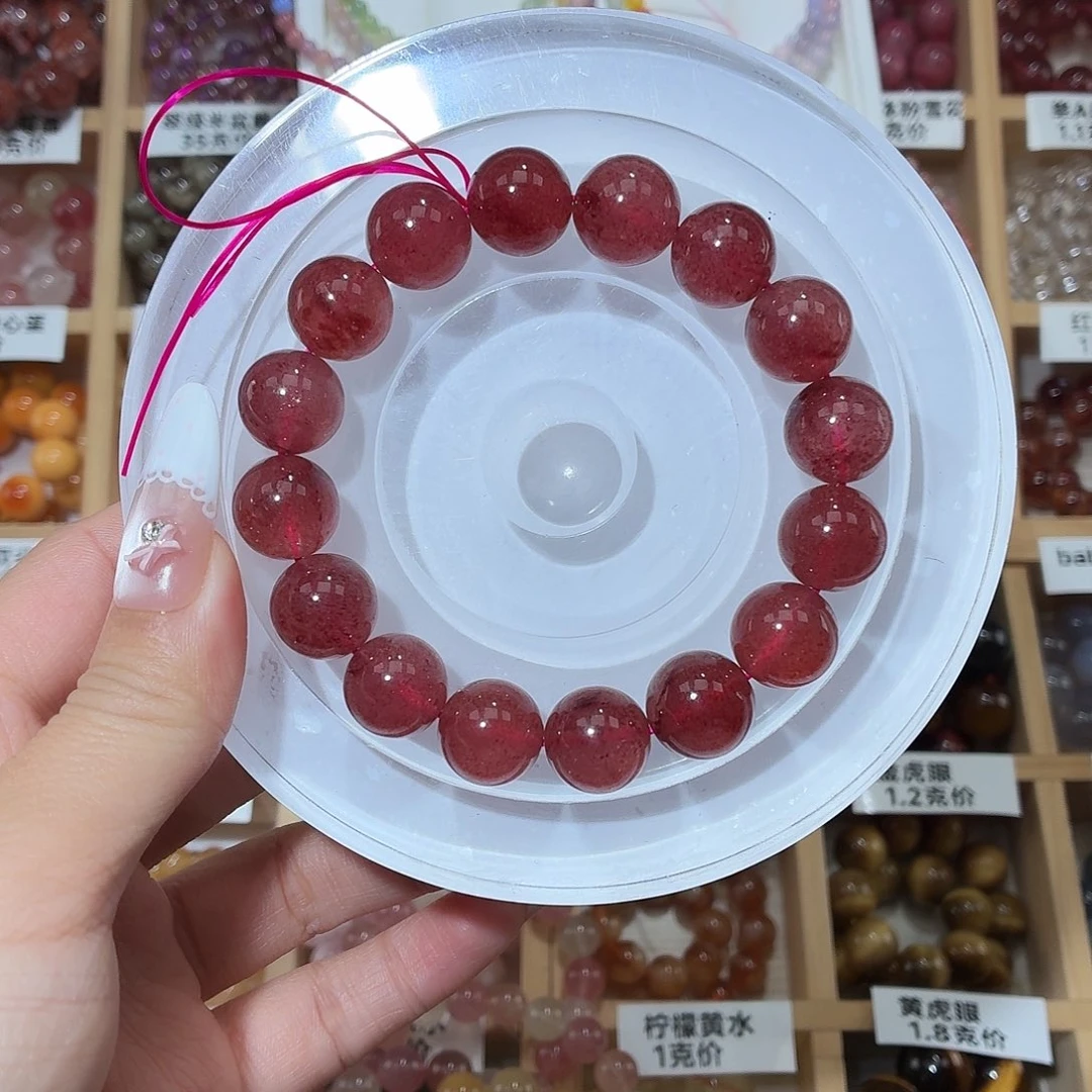 未镶嵌手链水晶鸽血红13m