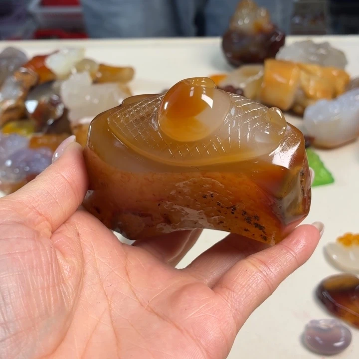 9K金镶嵌吊坠(不含链)玛瑙/玉髓
