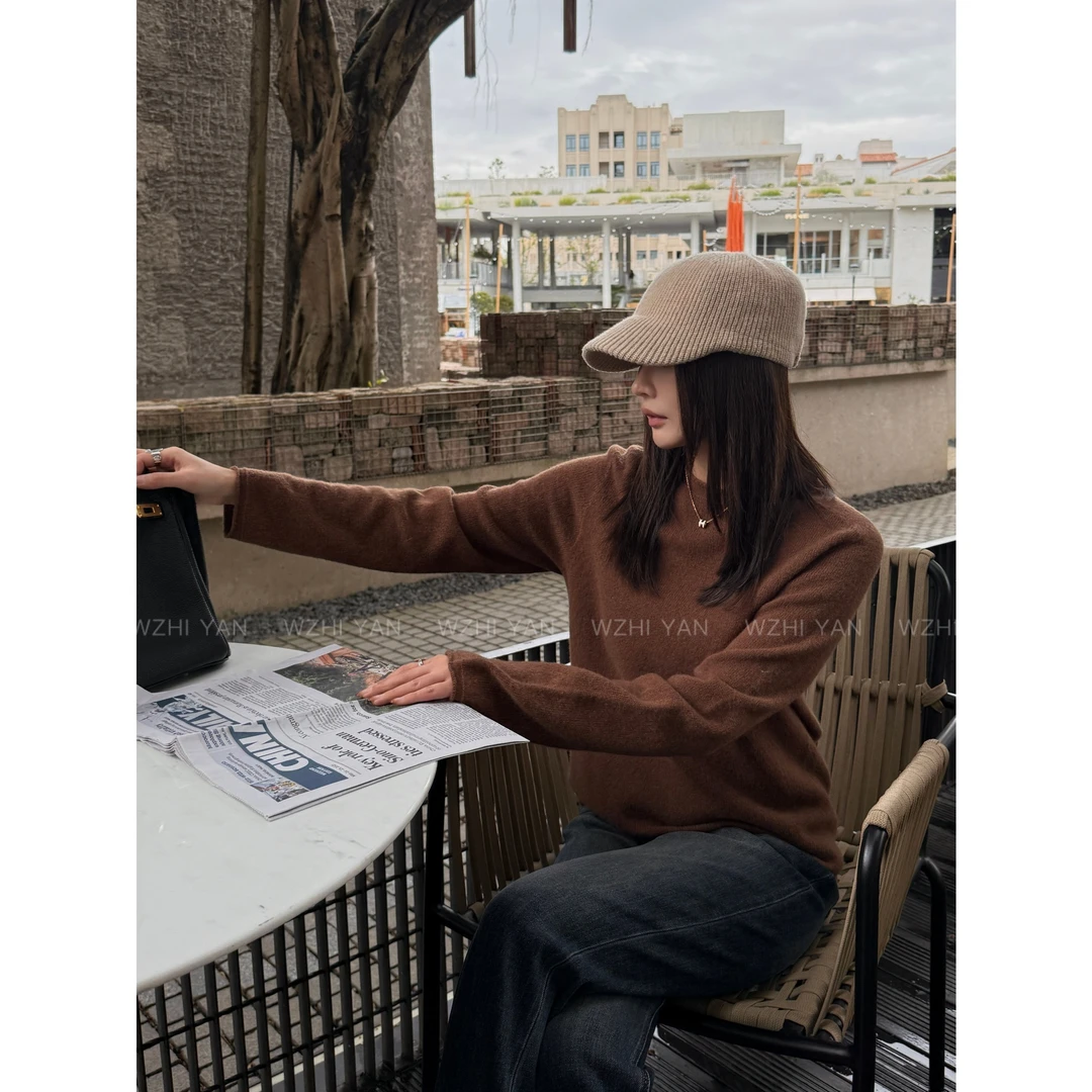 【卡洛琳】“100%绵羊毛"无缝一体极简百搭舒适保暖长袖打底T恤F2001