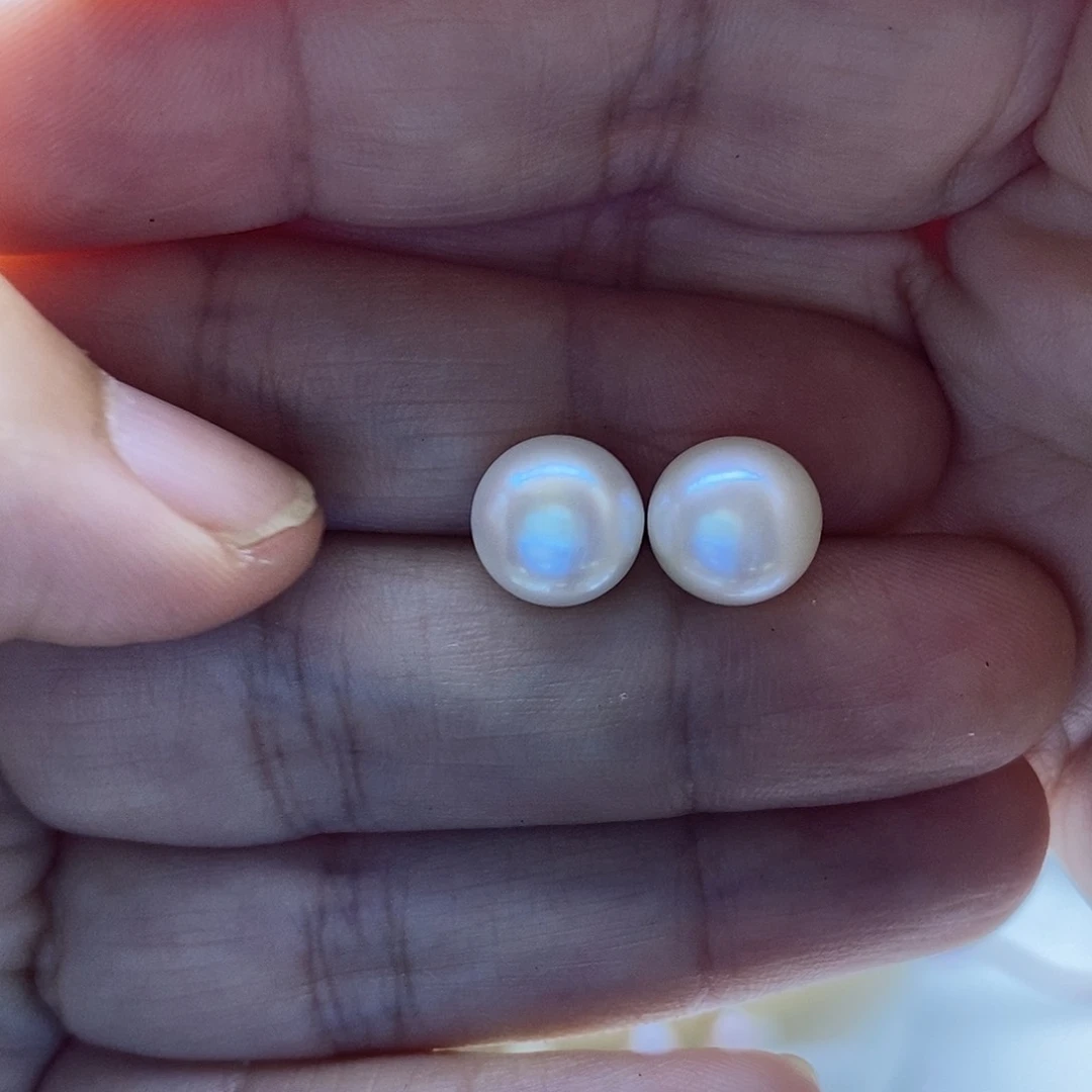 银S925镶嵌淡水珍珠耳饰