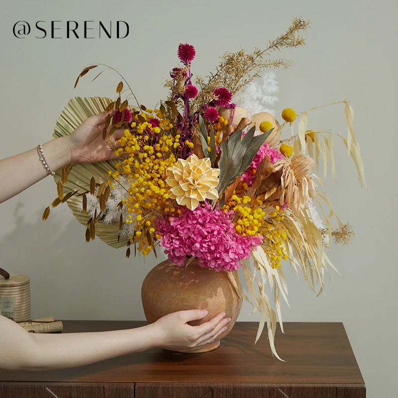 云苓记(干花)真-永生花束永生花花束轻奢风格客厅家居装饰摆件