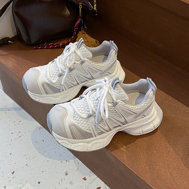 爆款大头厚底老爹鞋女鞋夏季新款百搭网面透气轻便跑步运动鞋子女