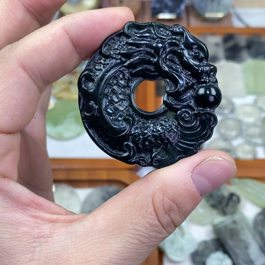 岫玉未镶嵌颈饰岫玉龙鱼吊坠