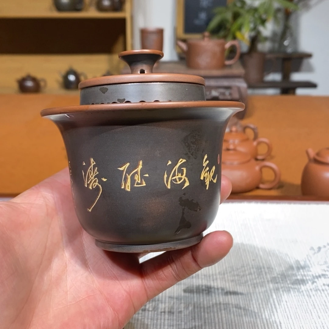 坭兴陶手抓壶170ml手工制作