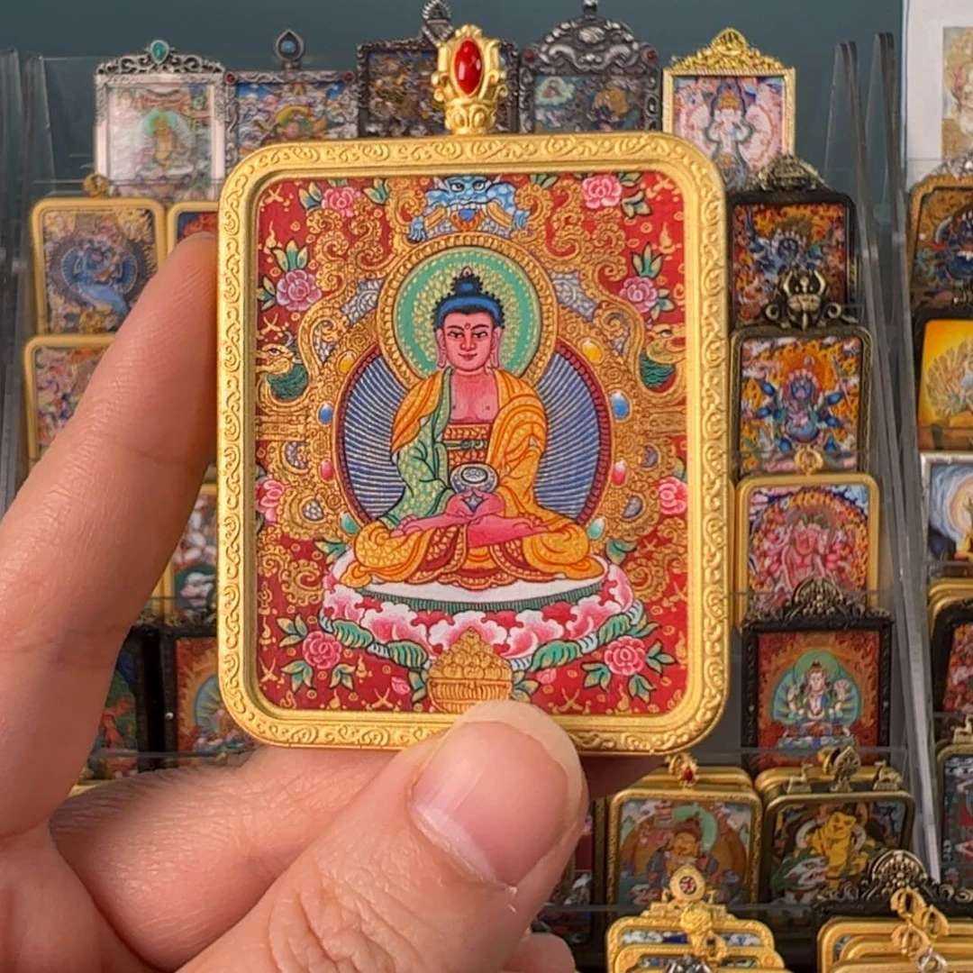 【闪购商品】吊坠小***宝阿弥陀佛唐卡艺术