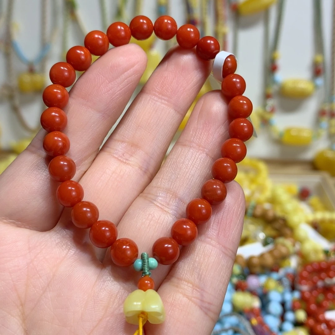 南红玛瑙未镶嵌手链6.7mm