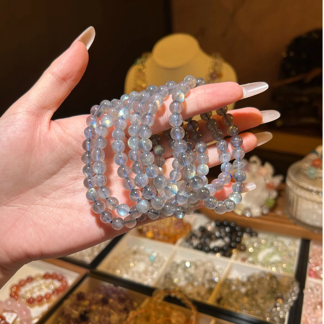 【灰月光七夕福利】与卿珠宝 7mm灰月光 水手串