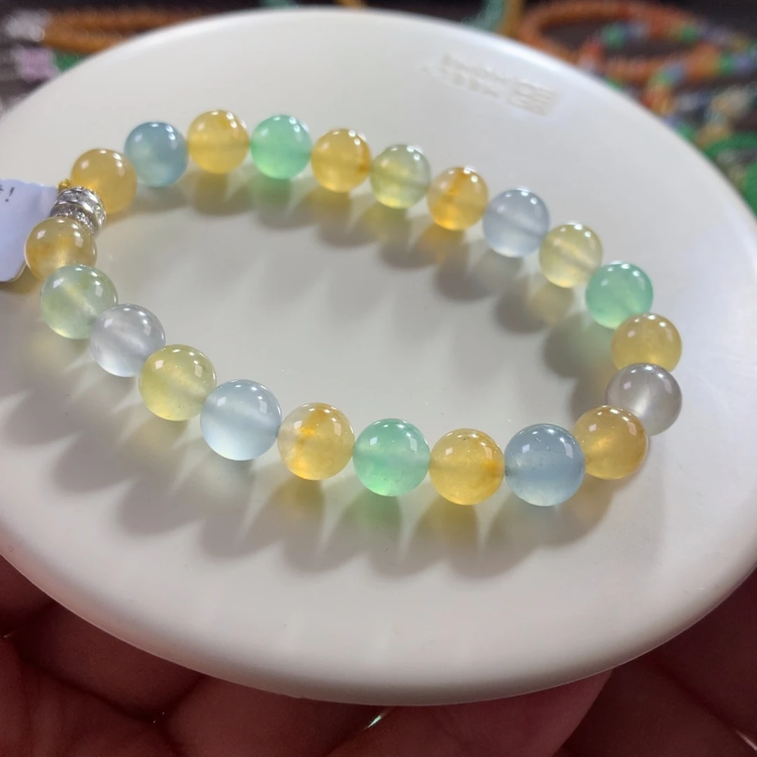 翡翠未镶嵌手链行家货*玻璃钢糖果缤纷卡7.80～8.50+