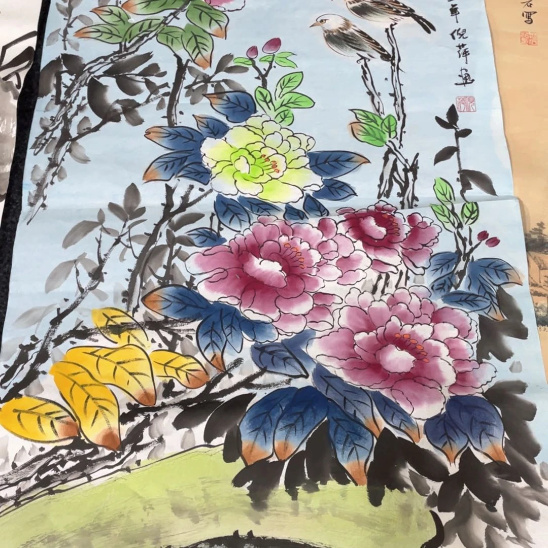 国画国画作品画心画画作品一个