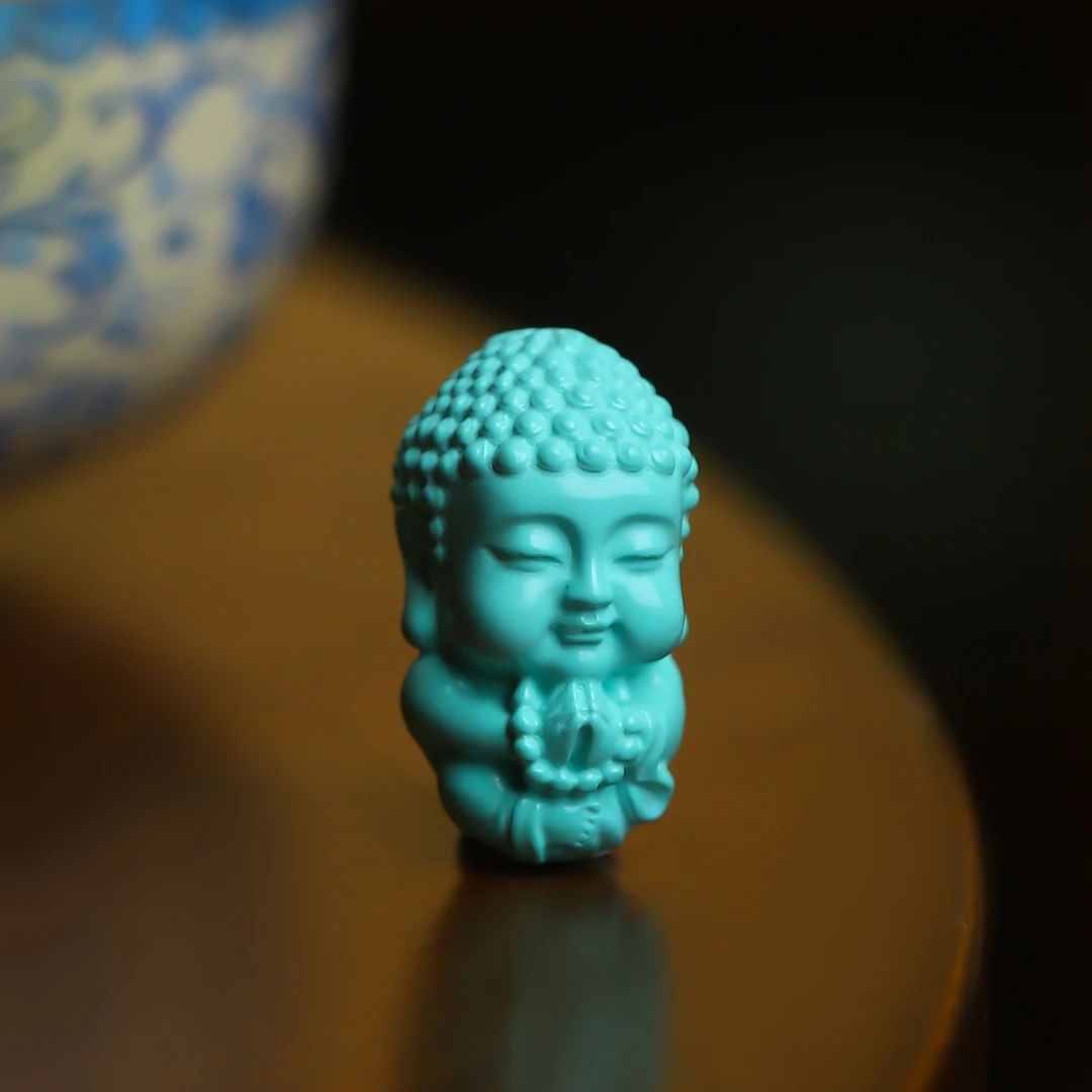 【初心不忘】A139•精工瓷高绿色宝宝佛隔配珠背云吊坠挂件配件饰品