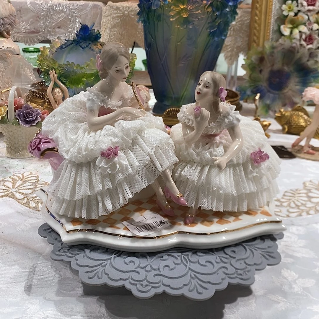 摆件用****40291蕾丝娃娃双人姐妹款礼盒装