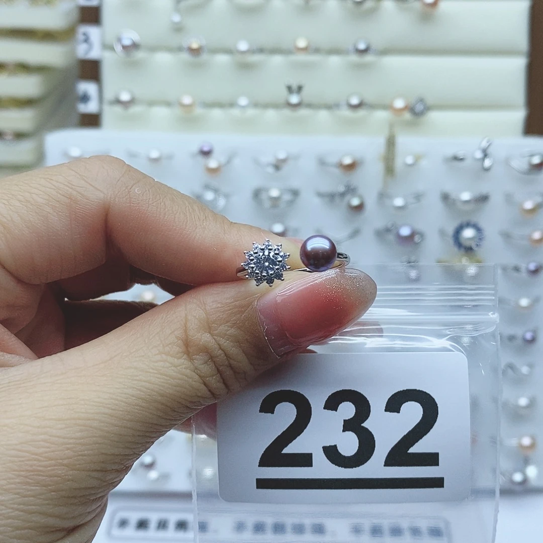 淡水珍珠戒指银S925镶嵌?***?232