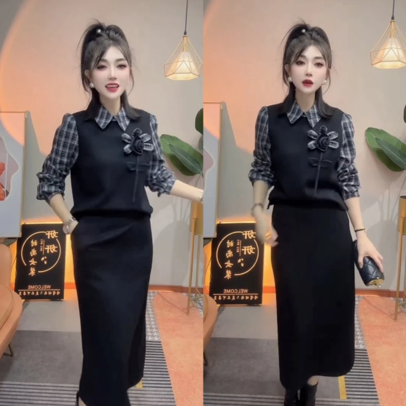 秋季新款洋气女宽松显瘦百搭气质裙子套装