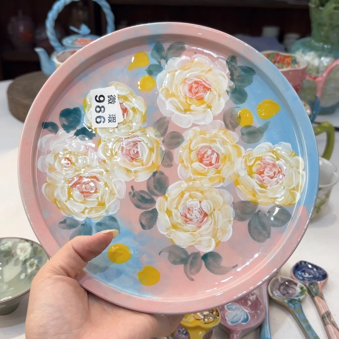 景德镇手绘高温釉下彩陶瓷茶具