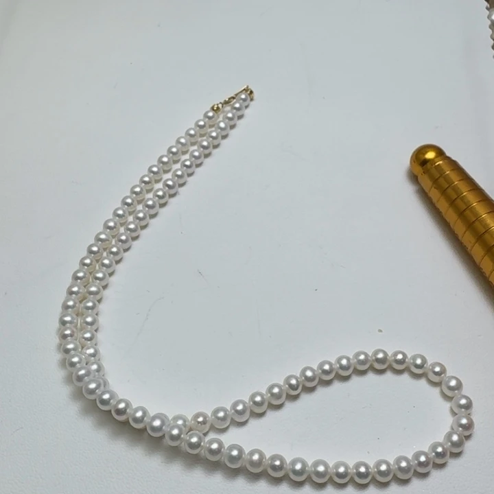 淡水珍珠18K金镶嵌颈饰