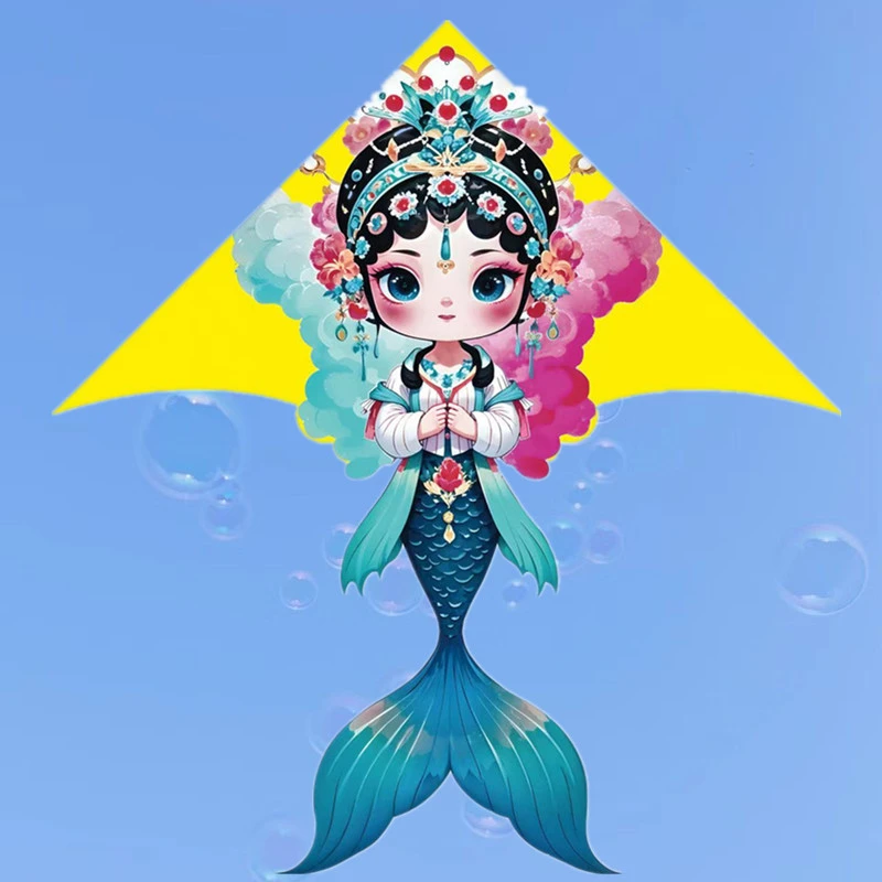 潍坊竹园风筝新款脸谱美人鱼风筝微风易飞美人鱼风筝潍坊批发厂