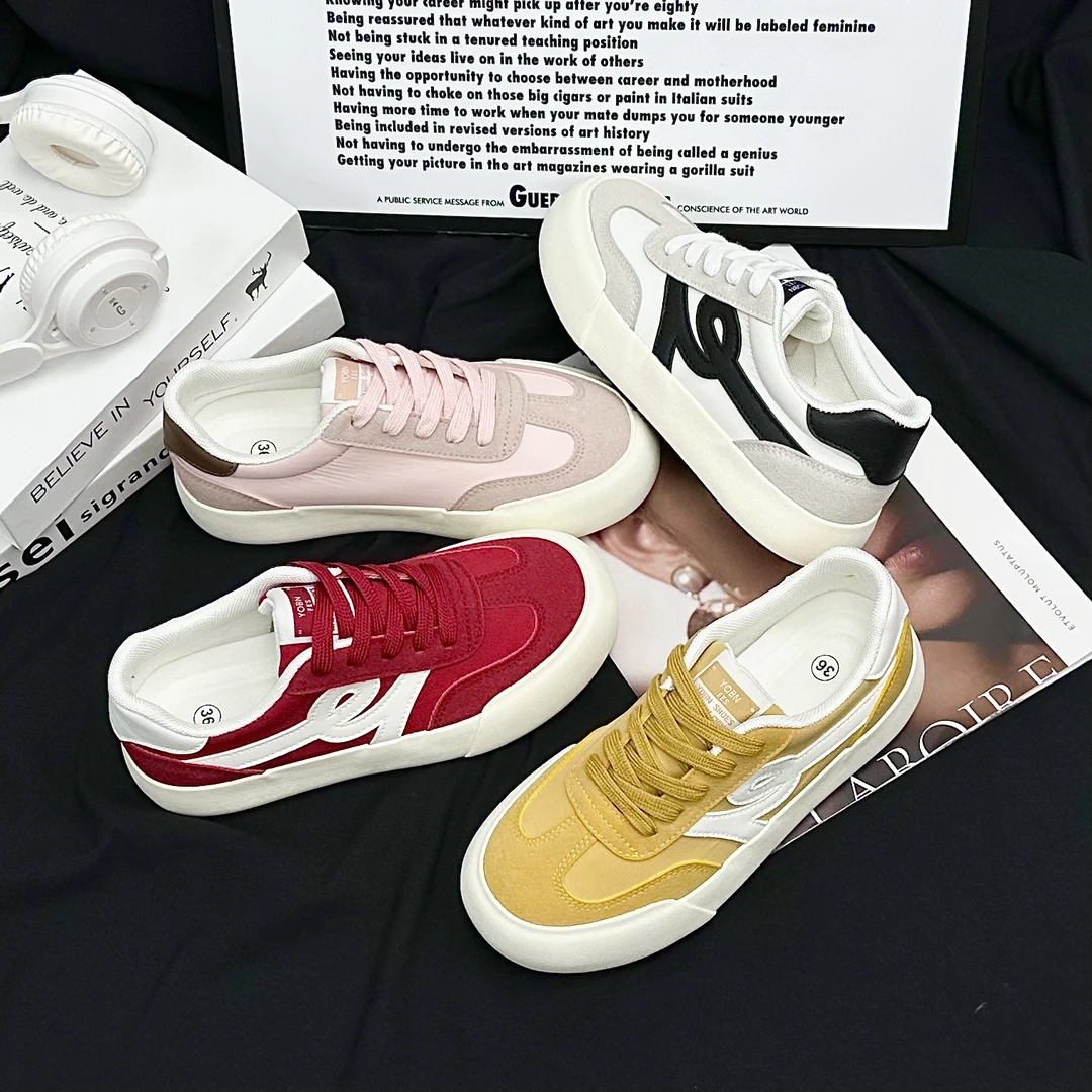 【TU】秋冬新款亮色系列软底软面爆款板鞋2025韩版透气百搭小白鞋女