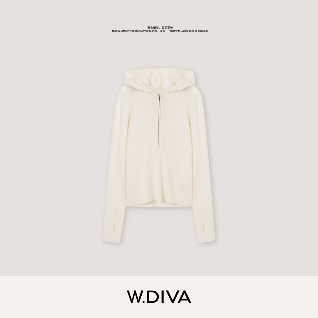 W.Diva【楚研】双股绵羊毛混纺品质百搭长袖开胸针织外套3C30BY015