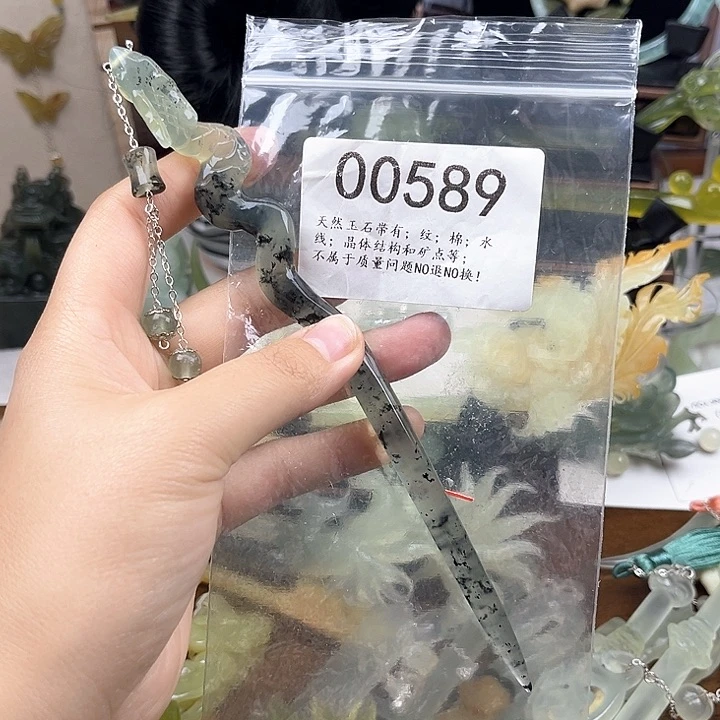 蛇纹石玉发簪合金张****池