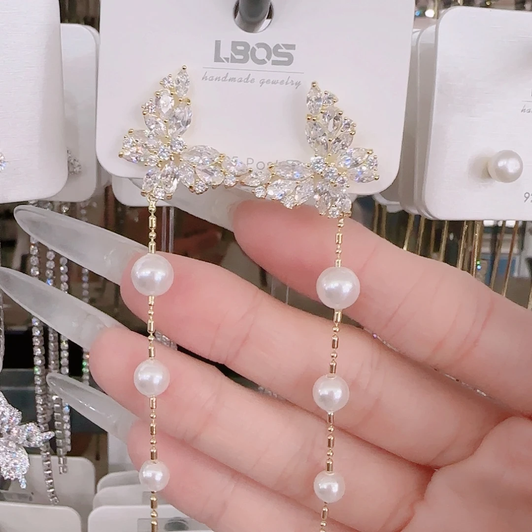 锆石铜合金925银耳环