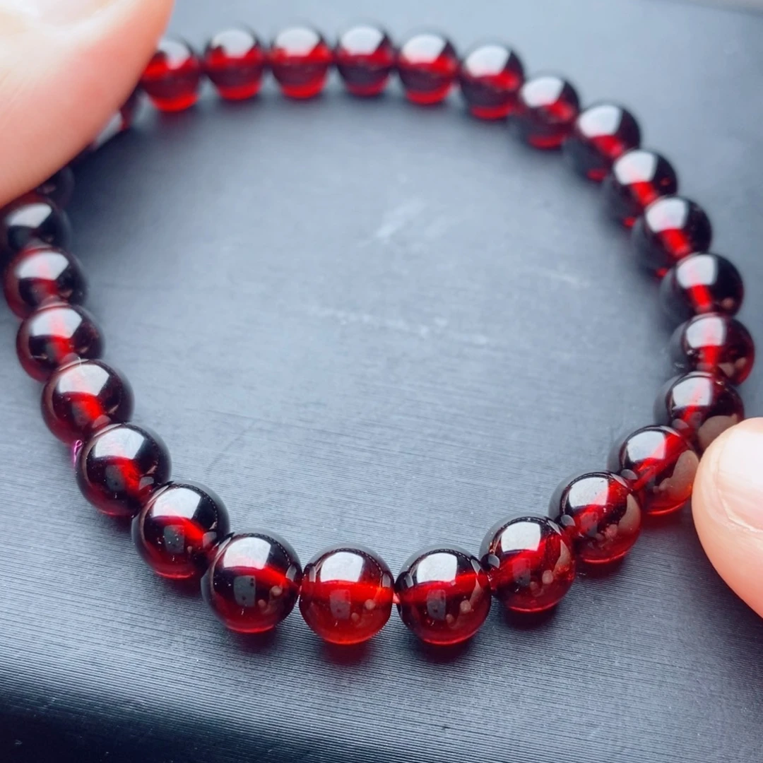 未镶嵌石榴石手链天然6.8高货